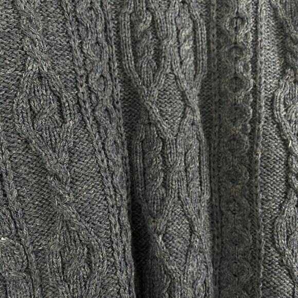 Aran Crafts Ireland Sweater Mens  Large Blue VTG 90s  Wool Fisherman Chunky-Knit - Picture 12 of 15
